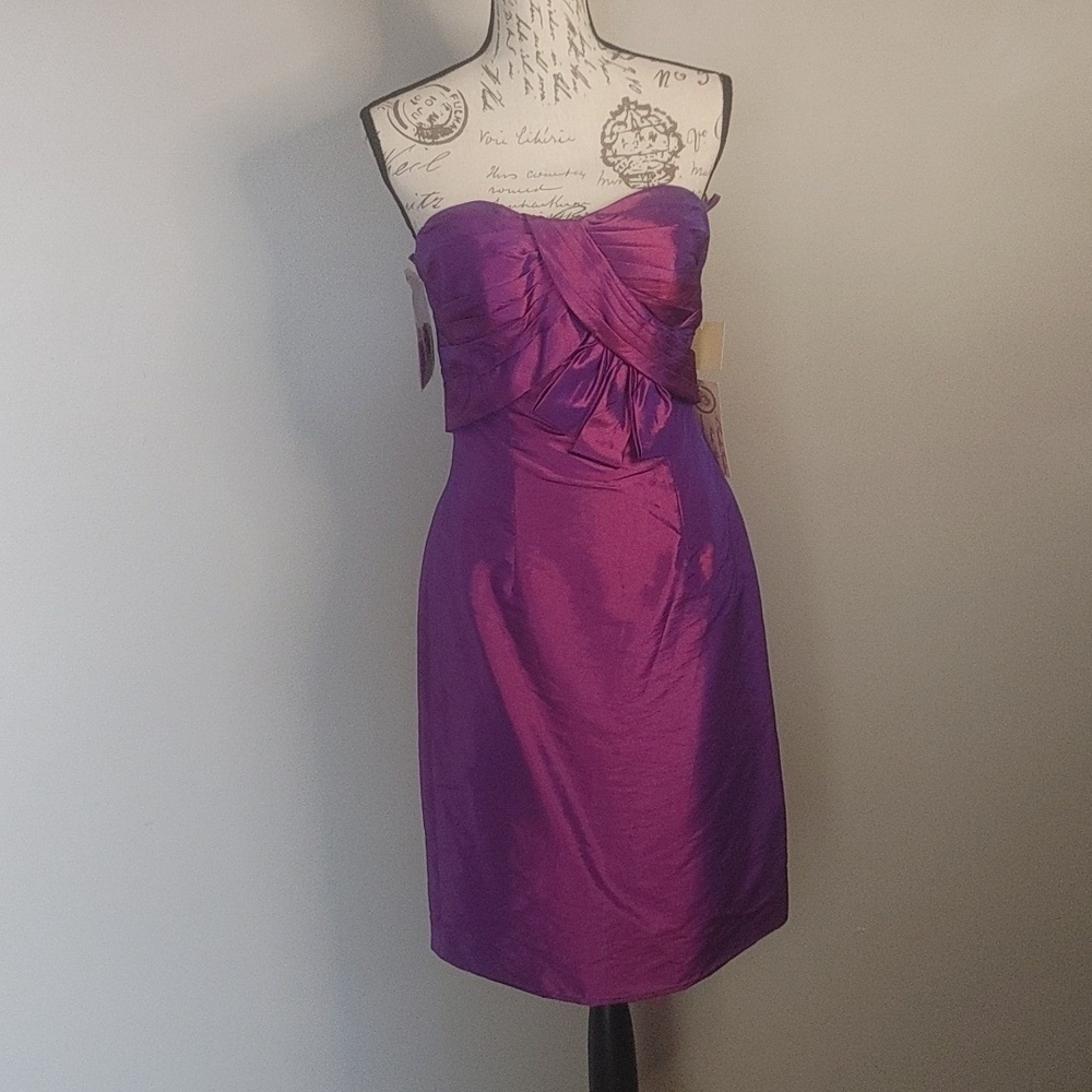 NWT Bella Formals By Venus Knee Length Strapless Dress 6